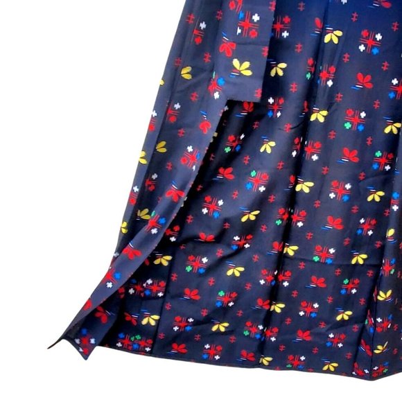 Vintage Black Kimono Abstract Floral Wool Blend Hand Stitched NWOT Dead Stock - Picture 7 of 9